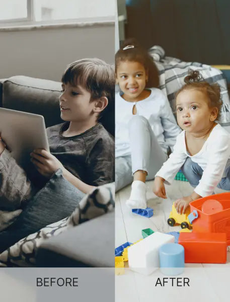 Before & after: Magnetic cubes for children to keep them occupied for an hour without a screen